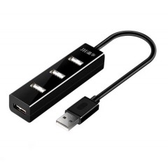 【Z412C】晶华USB一分四HUB线长一米USB2.0（黑色）