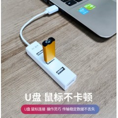 【Z413C】晶华USB一分四HUB线长一米USB2.0（白色）