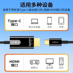 【Z830F】晶华TYPE-C转HDMI线 1.8米4K@60HZ